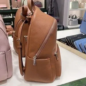 AUTHENTIC NWT Kate Spade Large Leila Backpack Warm Gingerbread BROWN Ginger Jual Kate Spade Kate Spade Leila Pebbled Leather Large Dome  main image 3